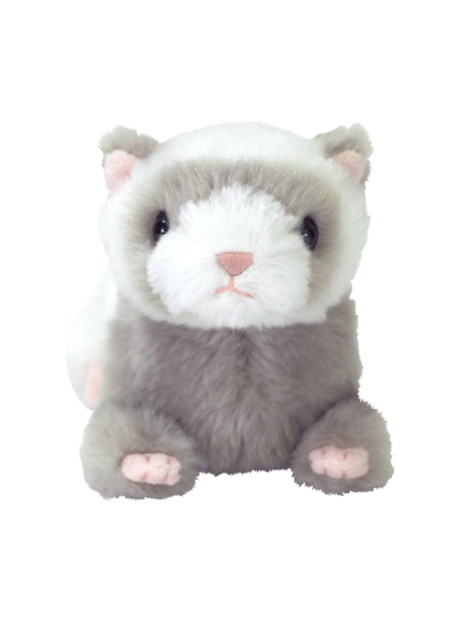 Sun Lemon Fluffies Ferret Plush Toy S Size Grey