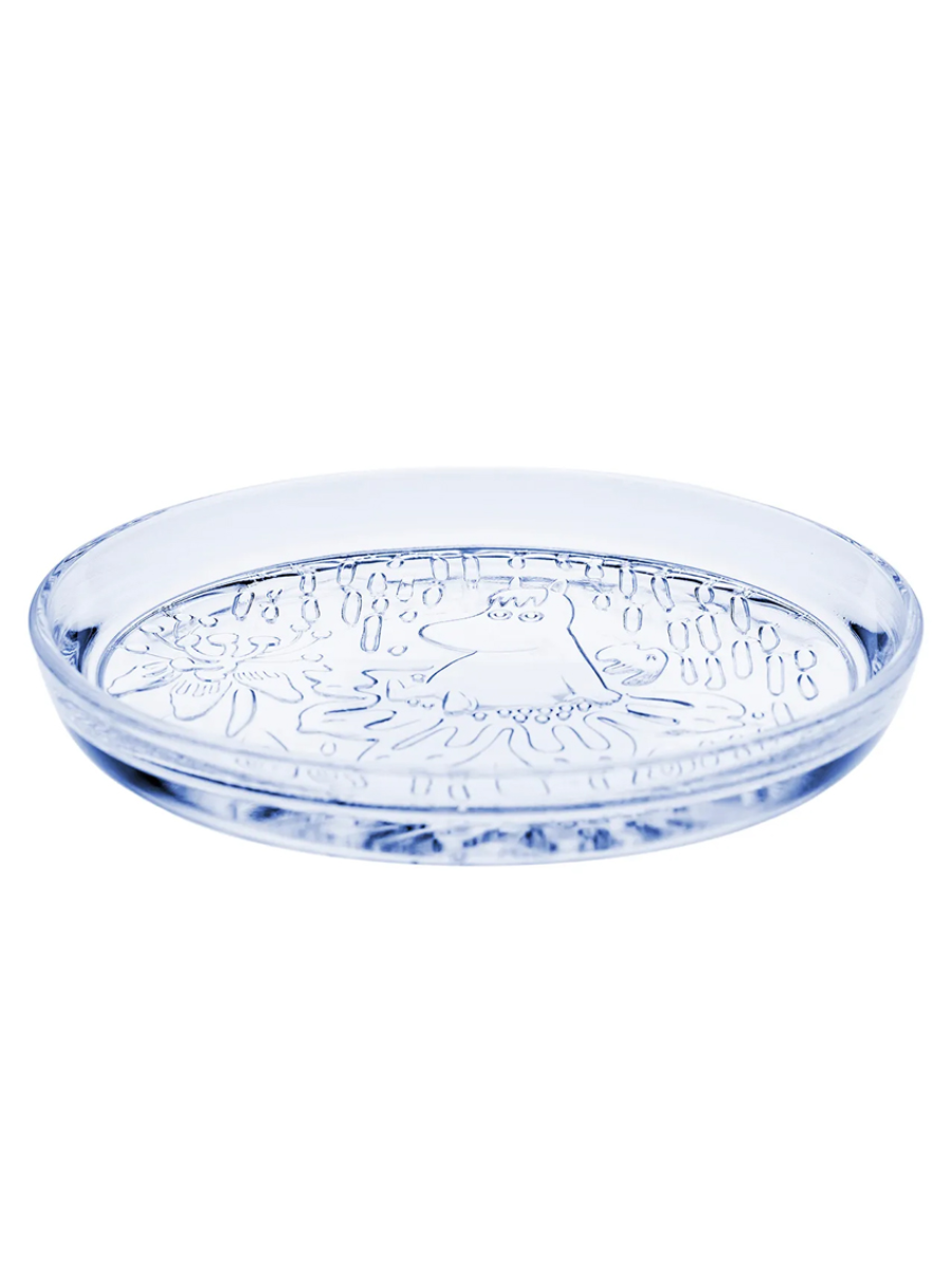 Moomin Glass Plate 15.5cm Aqua Blue