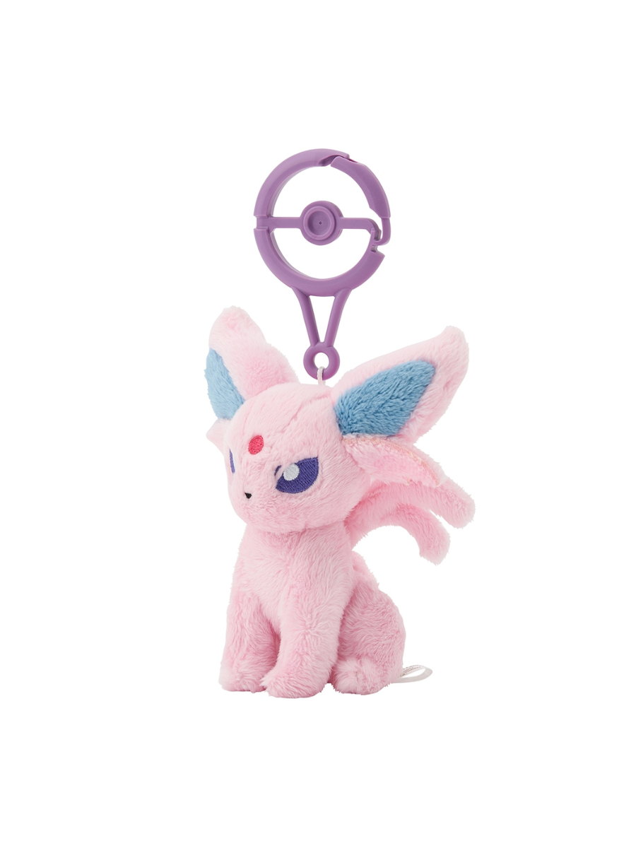 Pokemon Espeon Mascot Plush with Poke Ball Carabiner Bag Charm