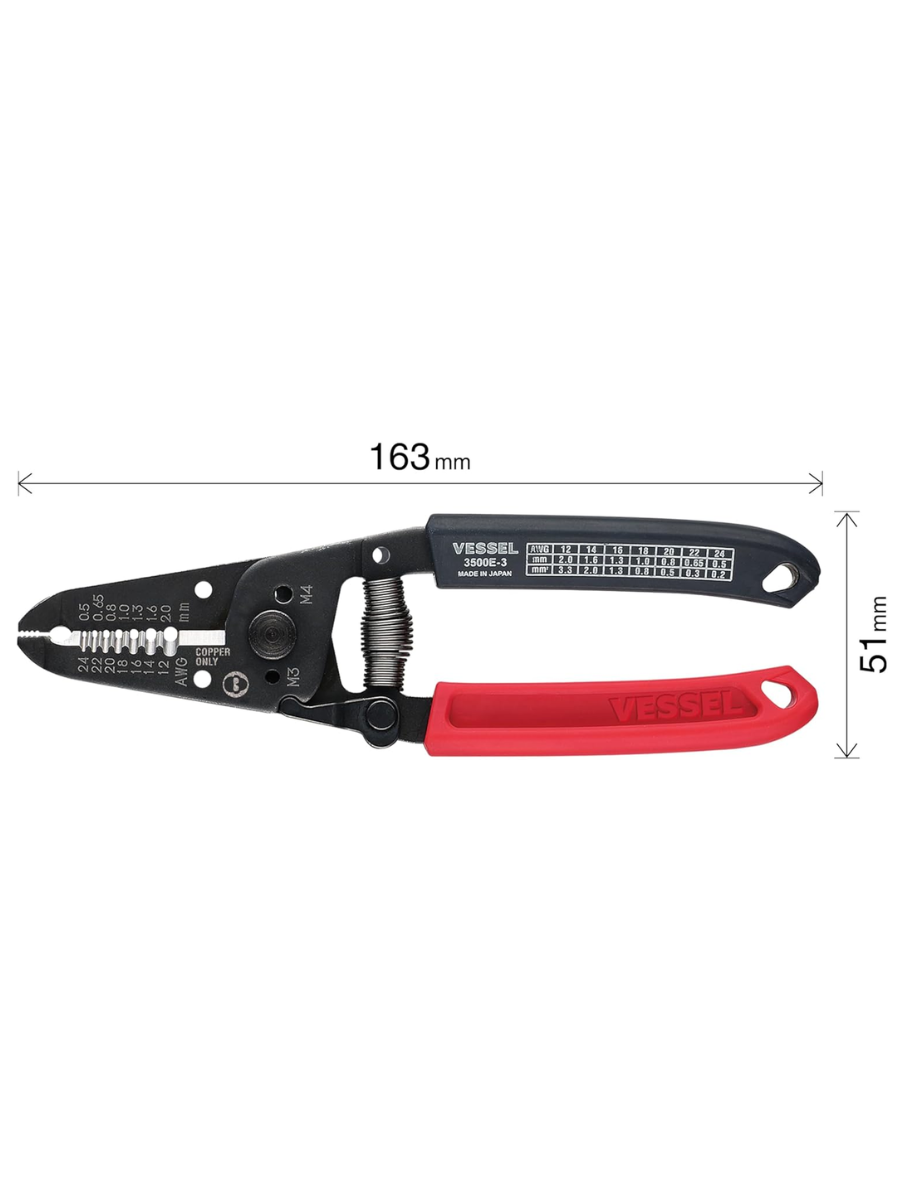 VESSEL 3500E-3 Wire Stripper with Screwdriver Function