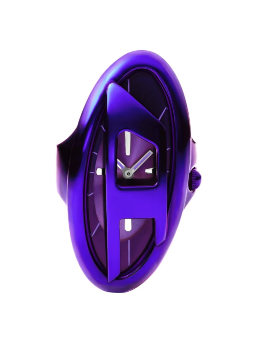 D-Era Purple Stainless Steel Ring Watch