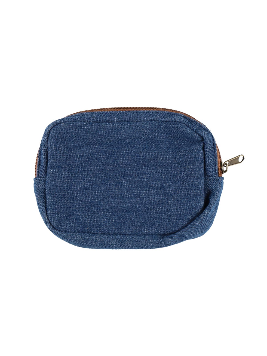 My Neighbor Totoro Denim Mini Pouch Embroidered Floral Design