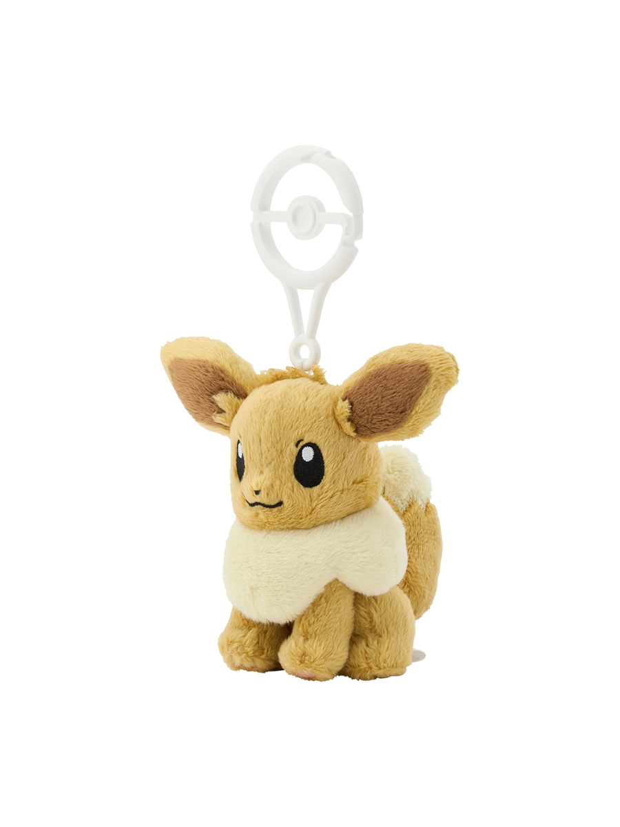 Pokemon Eevee Mascot Plush with Poke Ball Carabiner Bag Charm