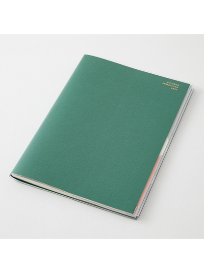 Midori 2027 B6 Double Schedule Monthly Diary Green