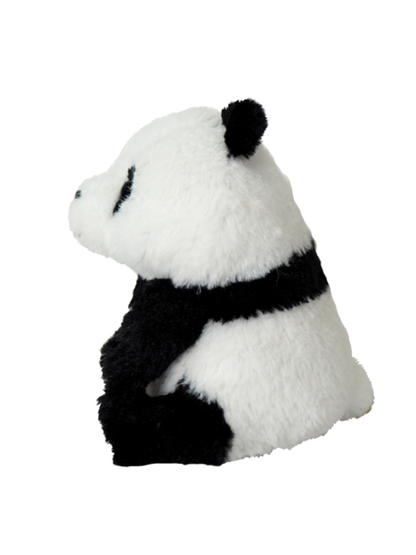 Sun Lemon Fluffies Panda Plush Toy S Size Sitting Pose