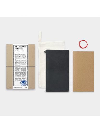 Traveler’s Notebook Regular Size Starter Kit Black