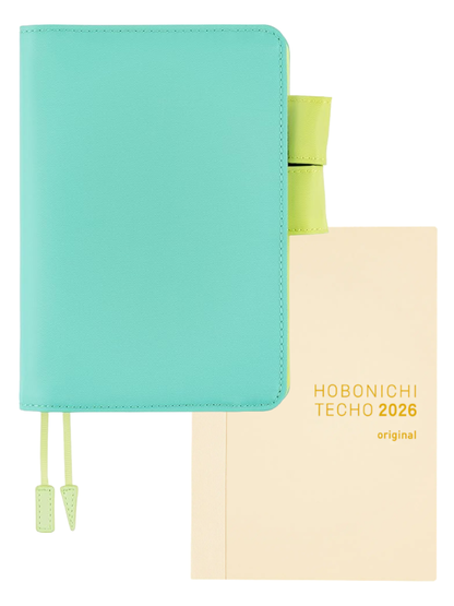 Hobonichi Techo Colors Aqua Lime Cover Original Size A6 Polyester Planner Cover 2026