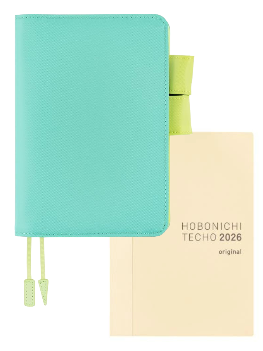 Hobonichi Techo Colors Aqua Lime Cover Original Size A6 Polyester Planner Cover 2026