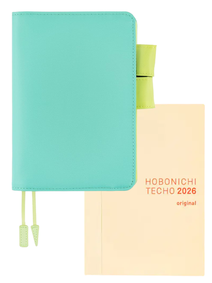 Hobonichi Techo Colors Aqua Lime Cover Original Size A6 Polyester Planner Cover 2026