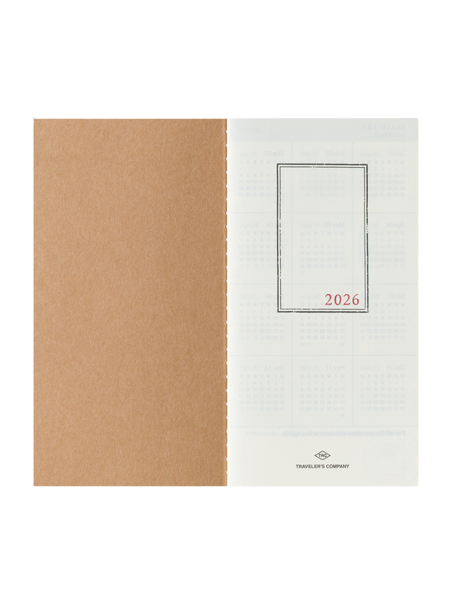Traveler’s Notebook 2026 Monthly Diary Refill Regular Size