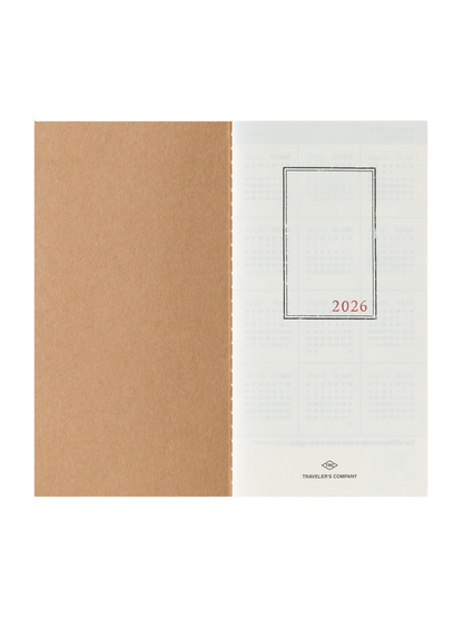 Traveler’s Notebook 2026 Monthly Diary Refill Regular Size
