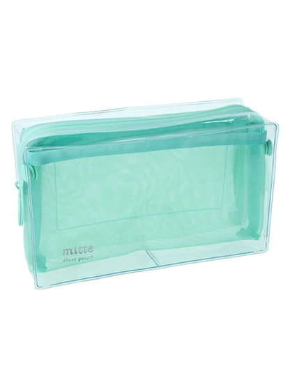 Mitte Clear Multi-Compartment Mesh Box Pouch