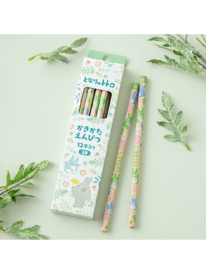 My Neighbor Totoro 2B Pencil Set 12 Pack Colorful Leaf Design
