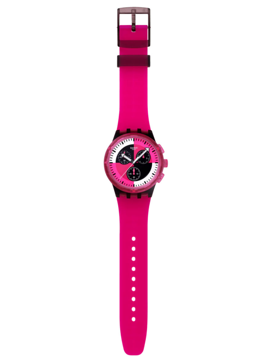 Swatch FUCHSIA LINES SUSB110 Pink Chronograph Watch