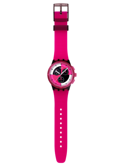 Swatch FUCHSIA LINES SUSB110 Pink Chronograph Watch