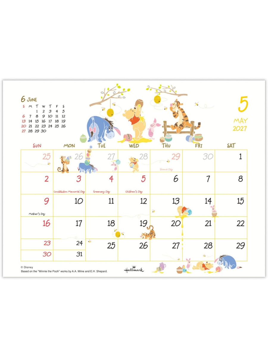 Hallmark Disney Winnie the Pooh 2027 Desk Calendar