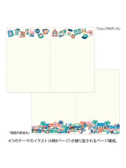 Midori Yuru Log B6 Dot Grid Notebook - Coffee Shop Design (15401006)