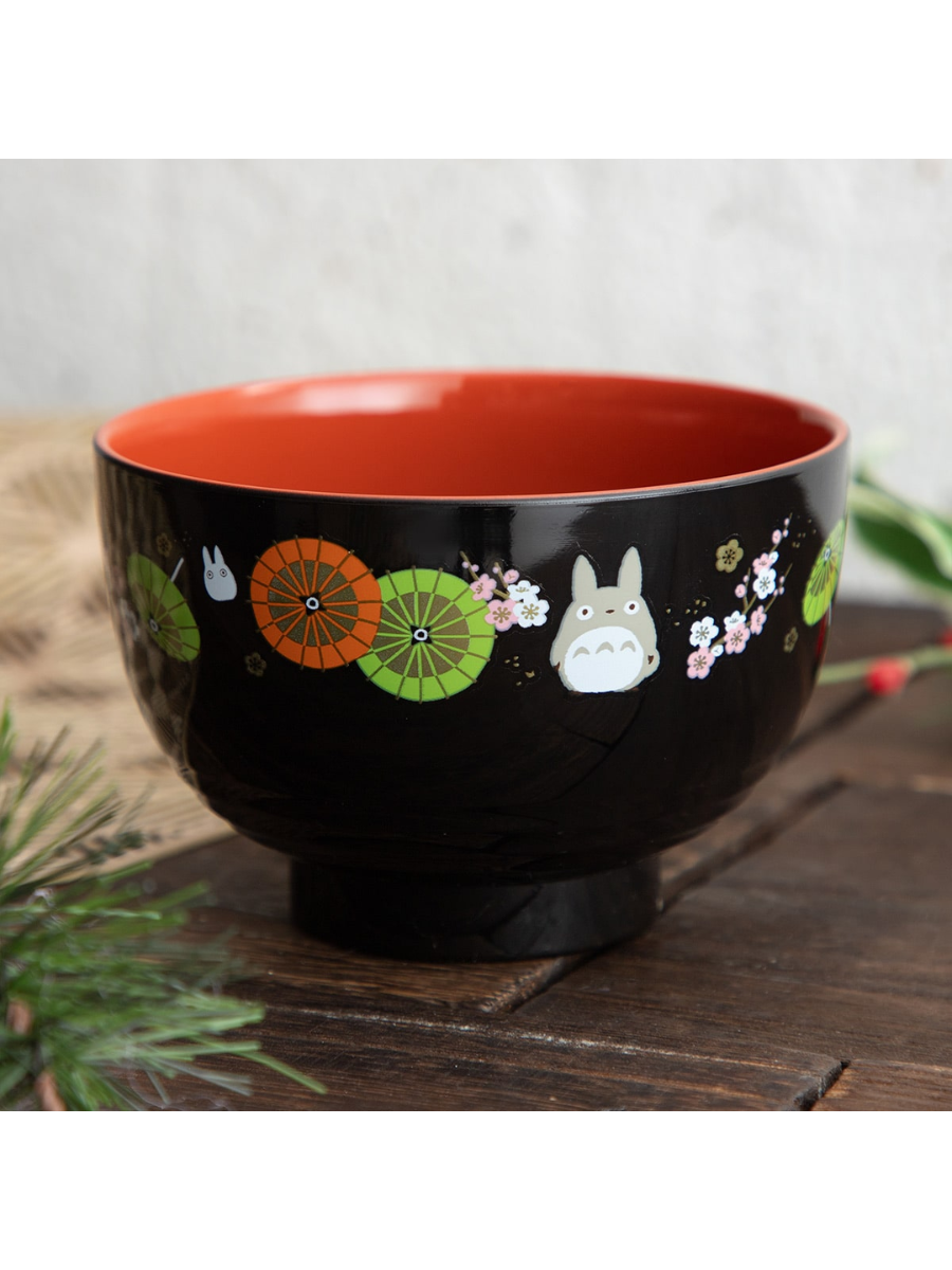 Totoro Japanese Soup Bowl Umbrella Pattern ABS Lacquer Bowl
