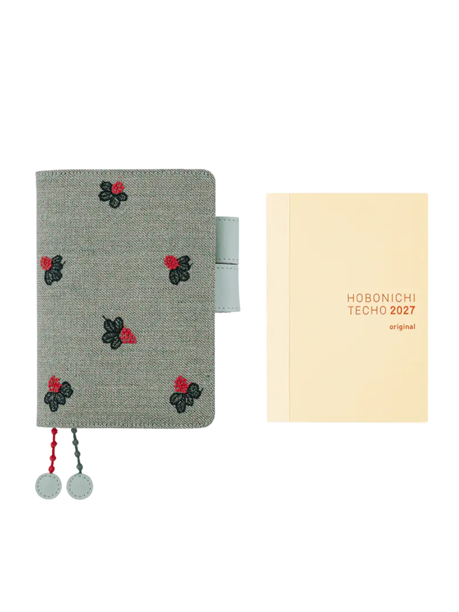 Hobonichi Techo 2027 A6 Cover – Mina Perhonen “Light Berry” (Green)