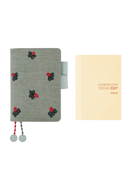 Hobonichi Techo 2027 A6 Cover – Mina Perhonen “Light Berry” (Green)