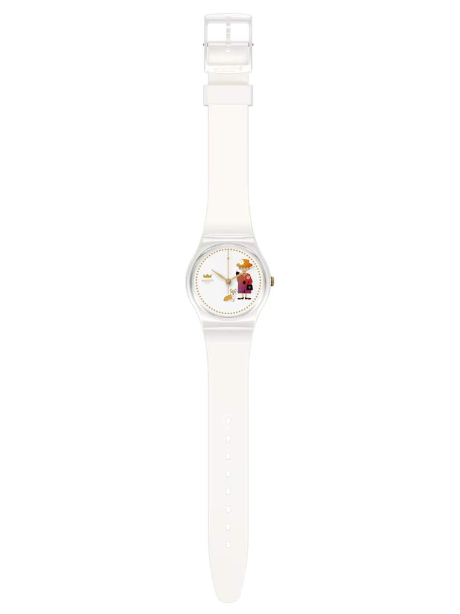 Swatch HOW MAJESTIC GZ711 Jubilee White Watch