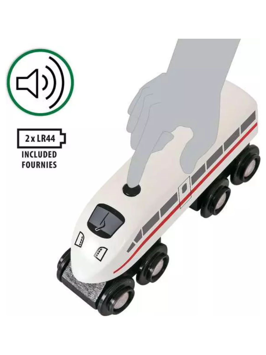 BRIO High-Speed Train with Sound - Classic Wooden Train with Modern Design