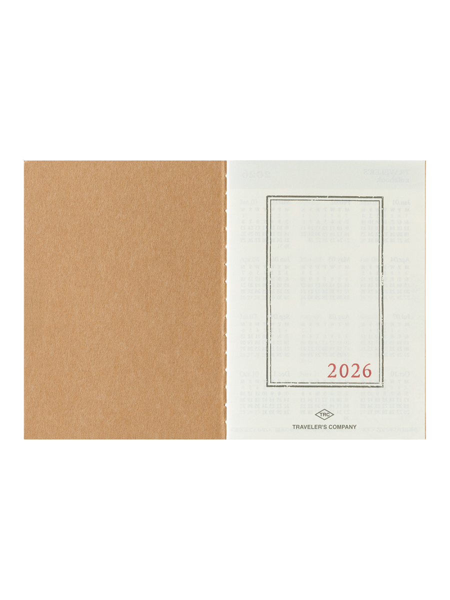 Traveler’s Notebook Passport Size 2026 Monthly Diary Refill
