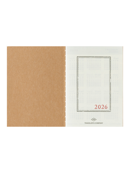Traveler’s Notebook Passport Size 2026 Monthly Diary Refill