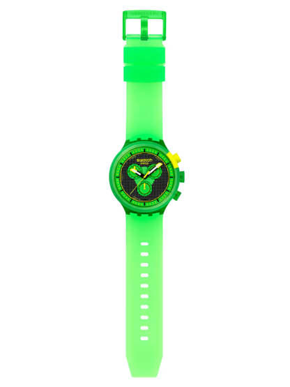 Swatch GLOWINGLY GREEN SB02G100 Big Bold Chronograph Green Watch