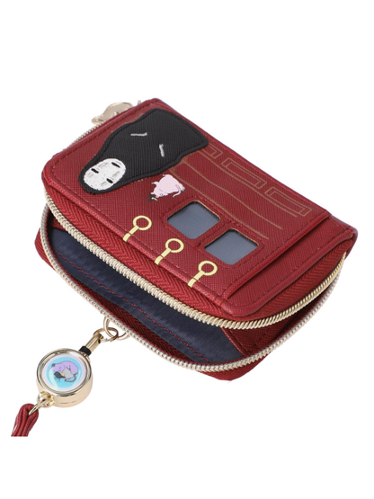 Spirited Away Coin & Card Case with Retractable Reel Sea Railway No-Face
