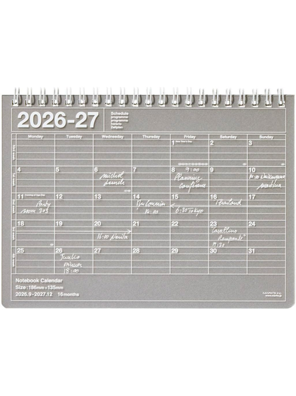 MARK'S 2027 Notebook Calendar Planner B6 September 2026 Start 27ADR-NB2