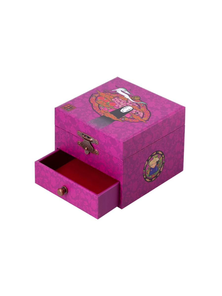 Spirited Away Music Box Paper Box No Face Rotating Figure Storage Case