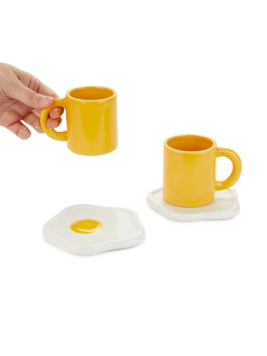 Sunny Side Up Espresso Cup and Saucer Set of 2