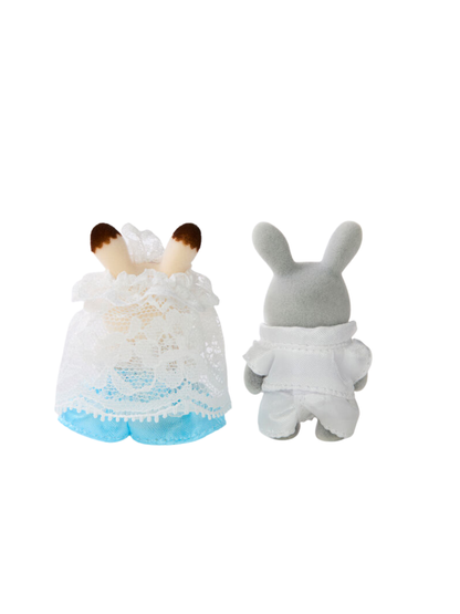 Baby Pair Set "Lovely Wedding" - Chocolate Rabbit Baby Krem & Cotton Rabbit Baby Charlie (Wedding Attire)