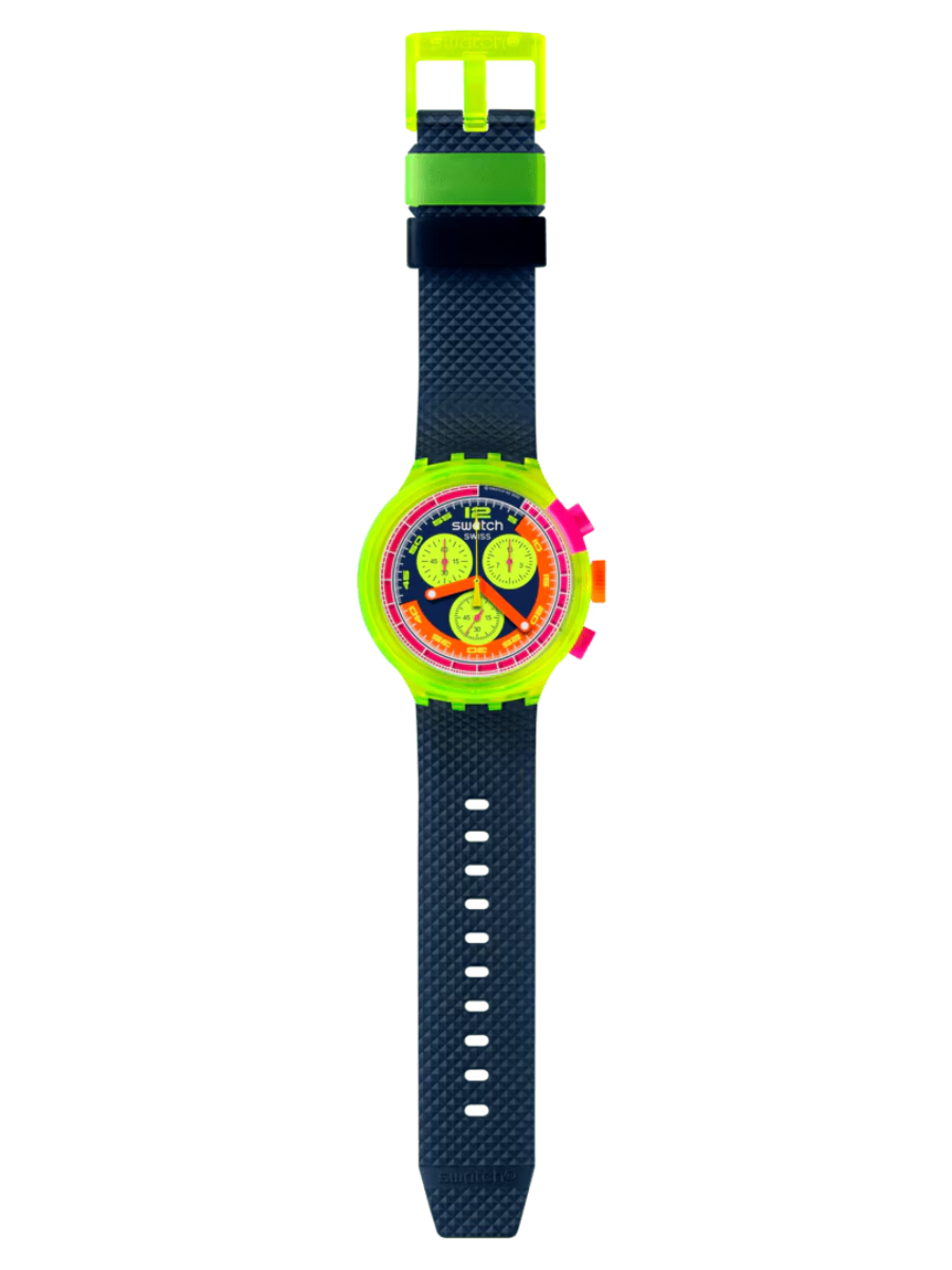 Swatch NEON TO THE MAX SB06J100 Big Bold Oversized Watch