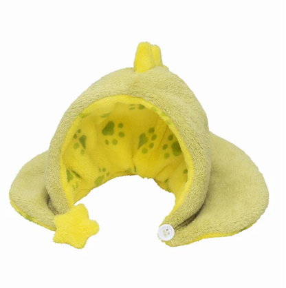 mofusand Fluffy Poncho Meow Plush with Hood – Playful Dinosaur S Size