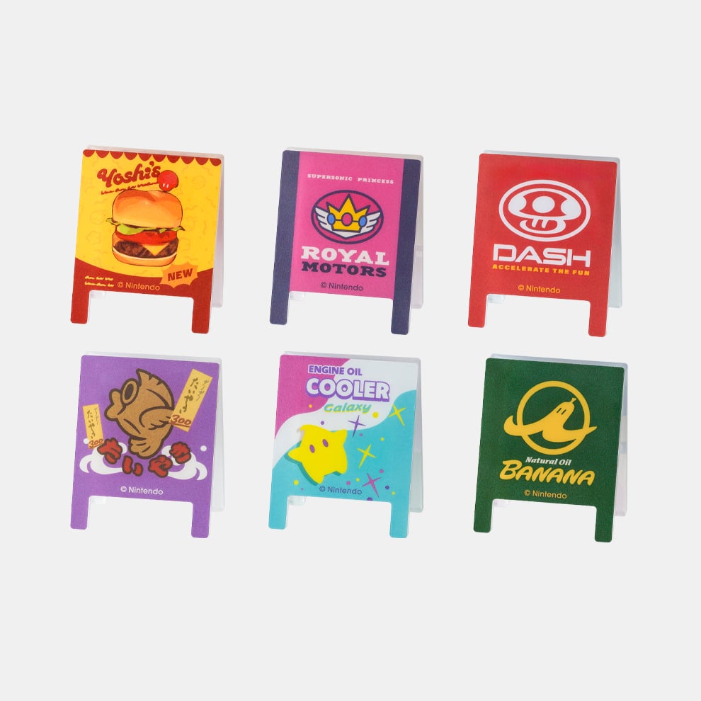 Mario Kart World Signboard Clip Set – Character Decorative Clips (Set of 6)