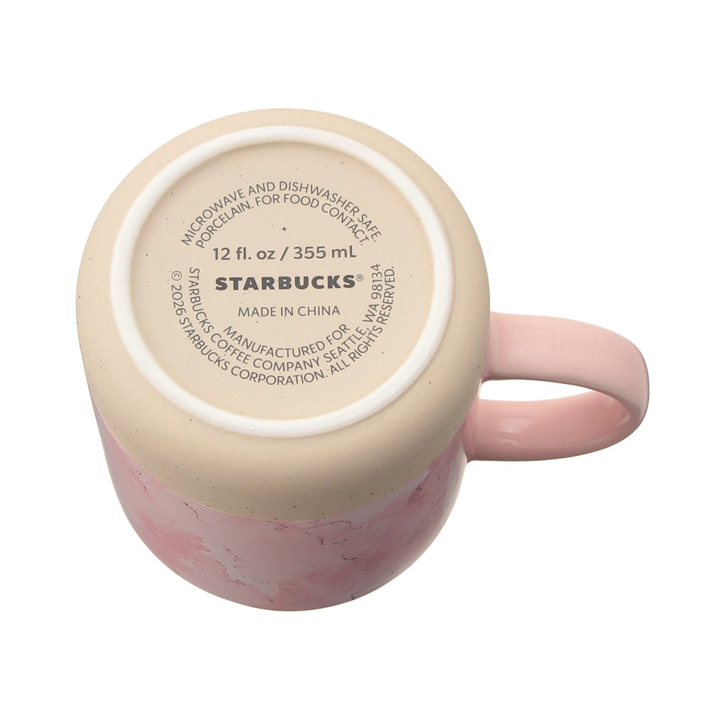 Starbucks Japan Sakura 2026 Marble Ceramic Mug 355ml