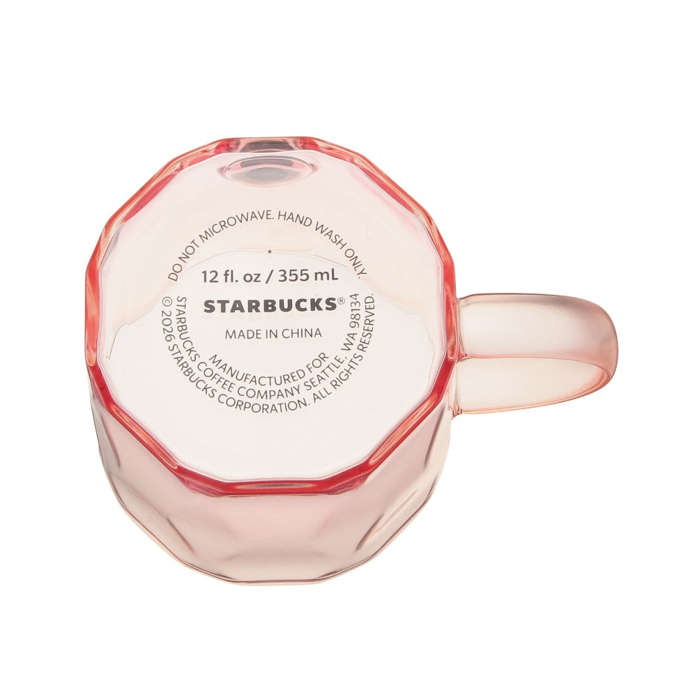 Starbucks Japan Sakura 2026 Heat-Resistant Glass Mug Pink Gradient 355ml