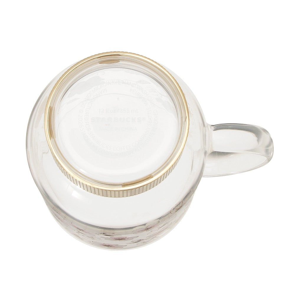 Starbucks Japan Sakura 2026 Heat-Resistant Glass Mug Gold 355ml