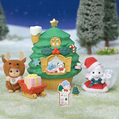 Sylvanian Families Baby Santa Christmas Tree House Set