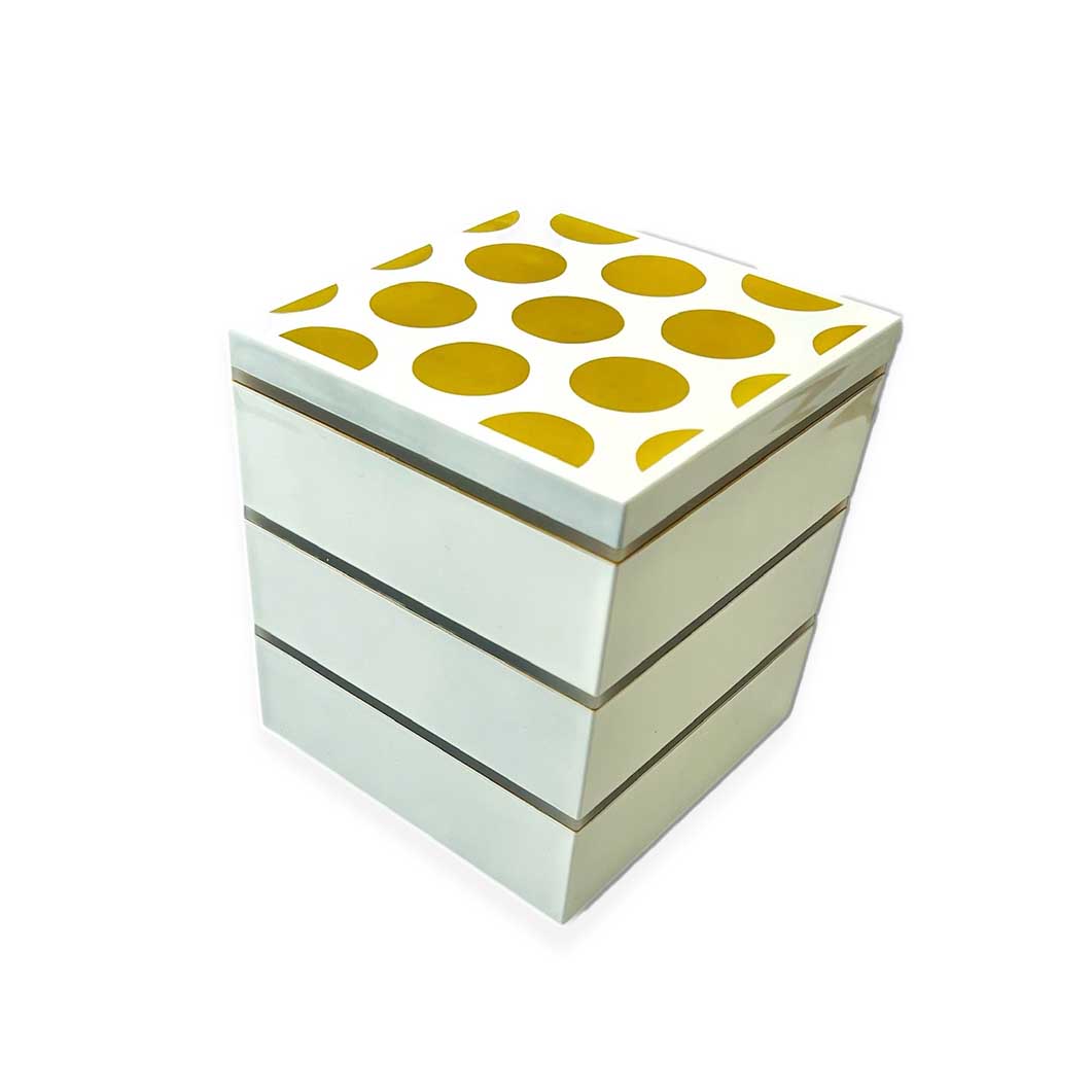 Dot Pattern Ojubako 3-Tier Bento Box