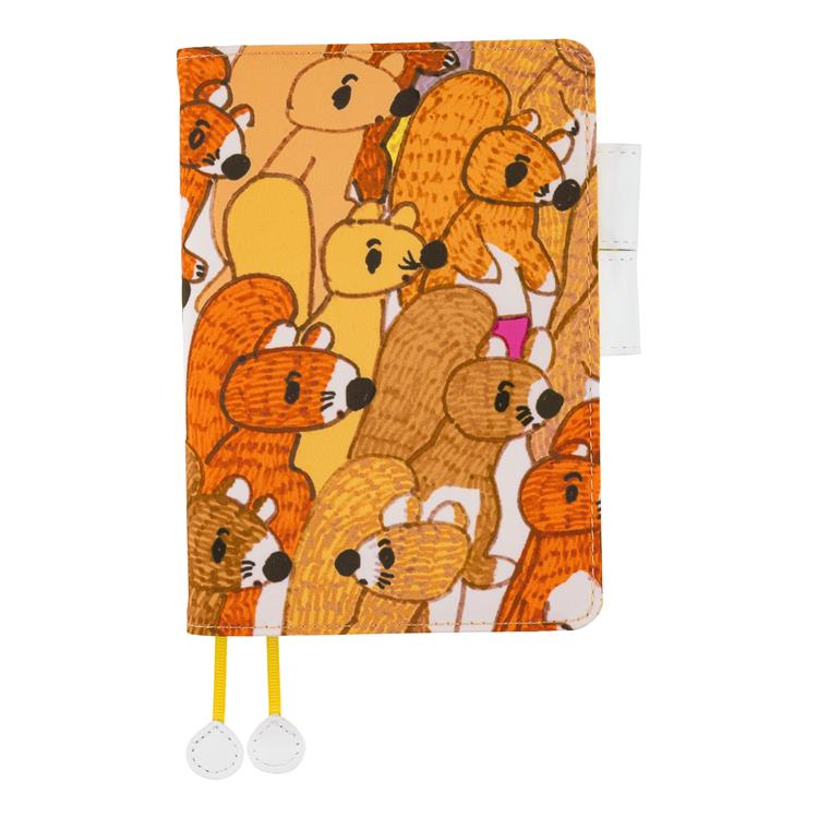 Hobonichi Techo 2026 100%ORANGE Busy Squirrels Original Size A6 Planner Cover