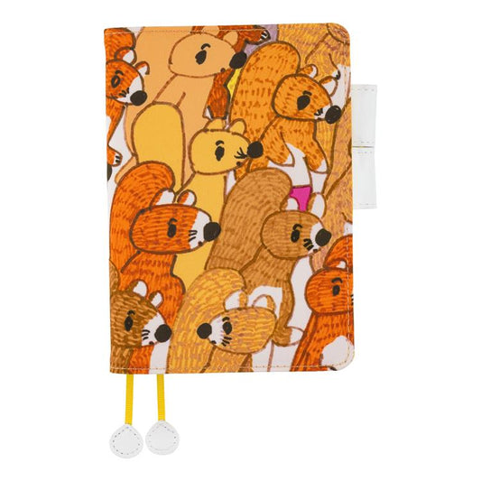 Hobonichi Techo 2026 100%ORANGE Busy Squirrels Original Size A6 Planner Cover