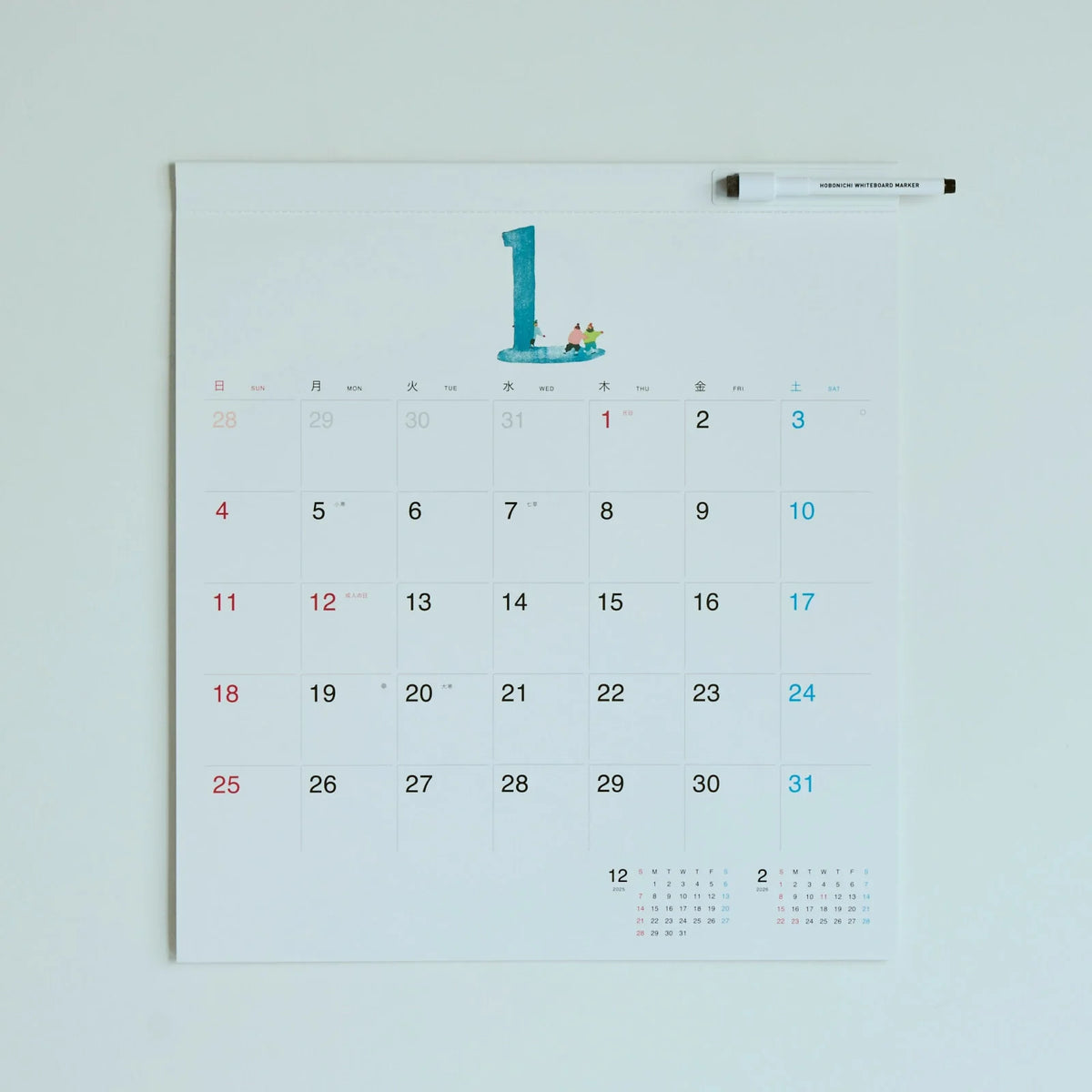 Hobonichi 2026 Full-Size Whiteboard Calendar