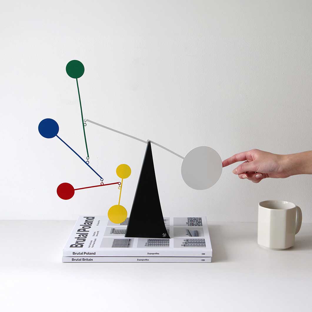 Standing Circles Desktop Mobile Sculpture Modern Kinetic Art Decor