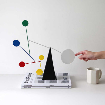 Standing Circles Desktop Mobile Sculpture Modern Kinetic Art Decor
