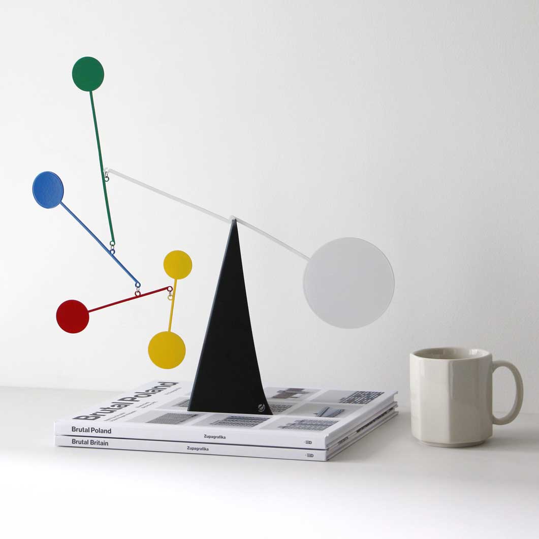 Standing Circles Desktop Mobile Sculpture Modern Kinetic Art Decor