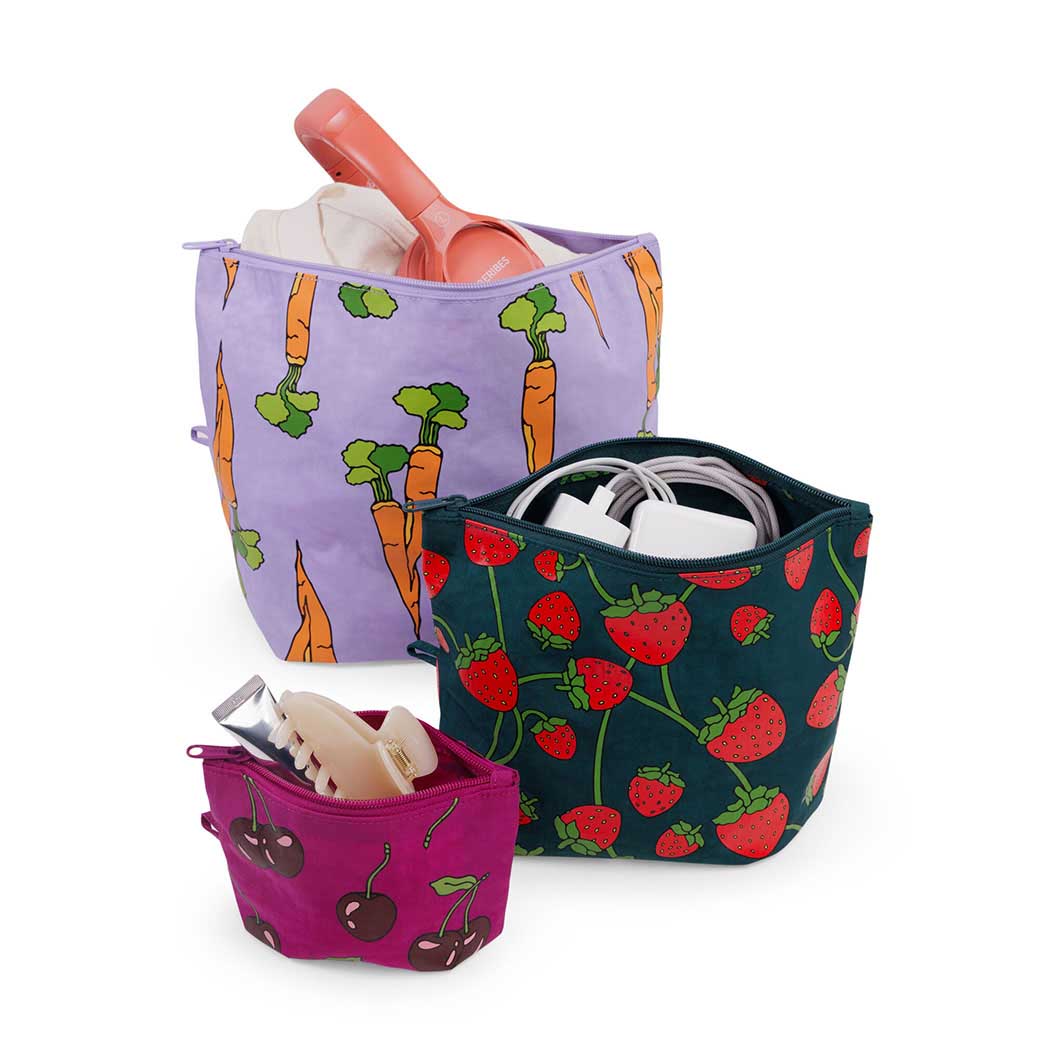 BAGGU Go Pouch Set - Carrot & Berry