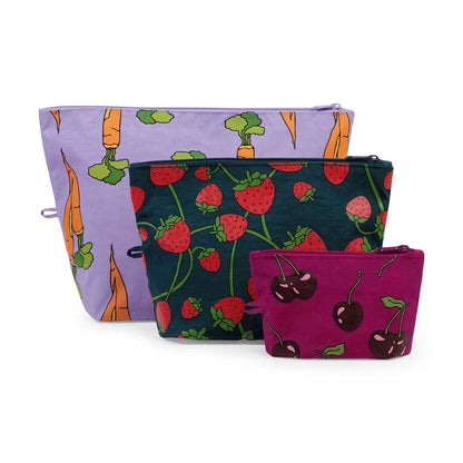 BAGGU Go Pouch Set - Carrot & Berry